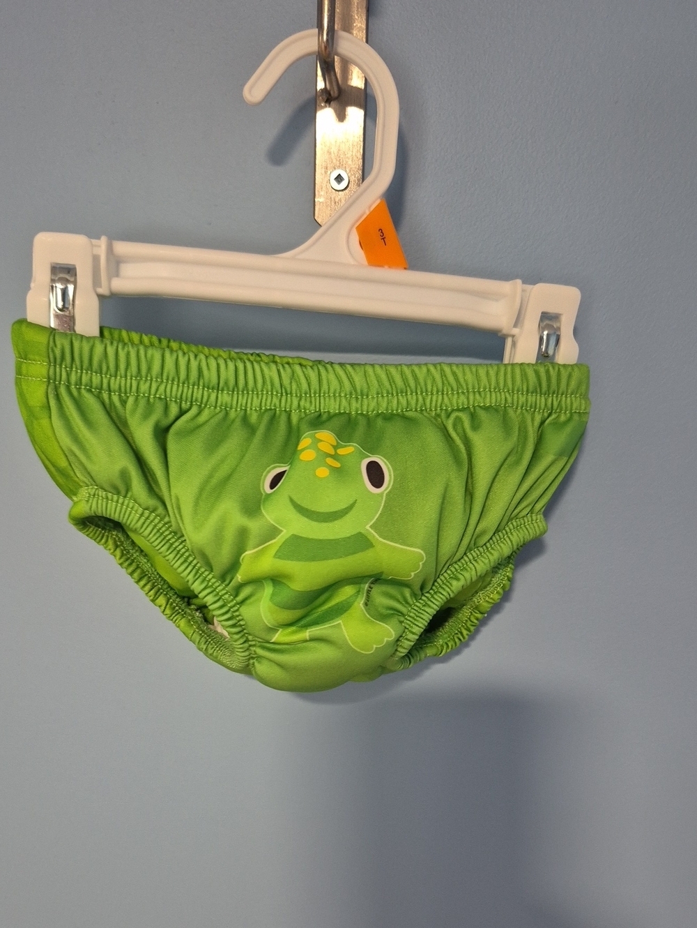 Bright Green Kids Swim Trunks with Frog Graphic